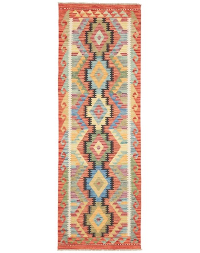 Tappeto Kilim Afghanistan marrone bianco 83x245
