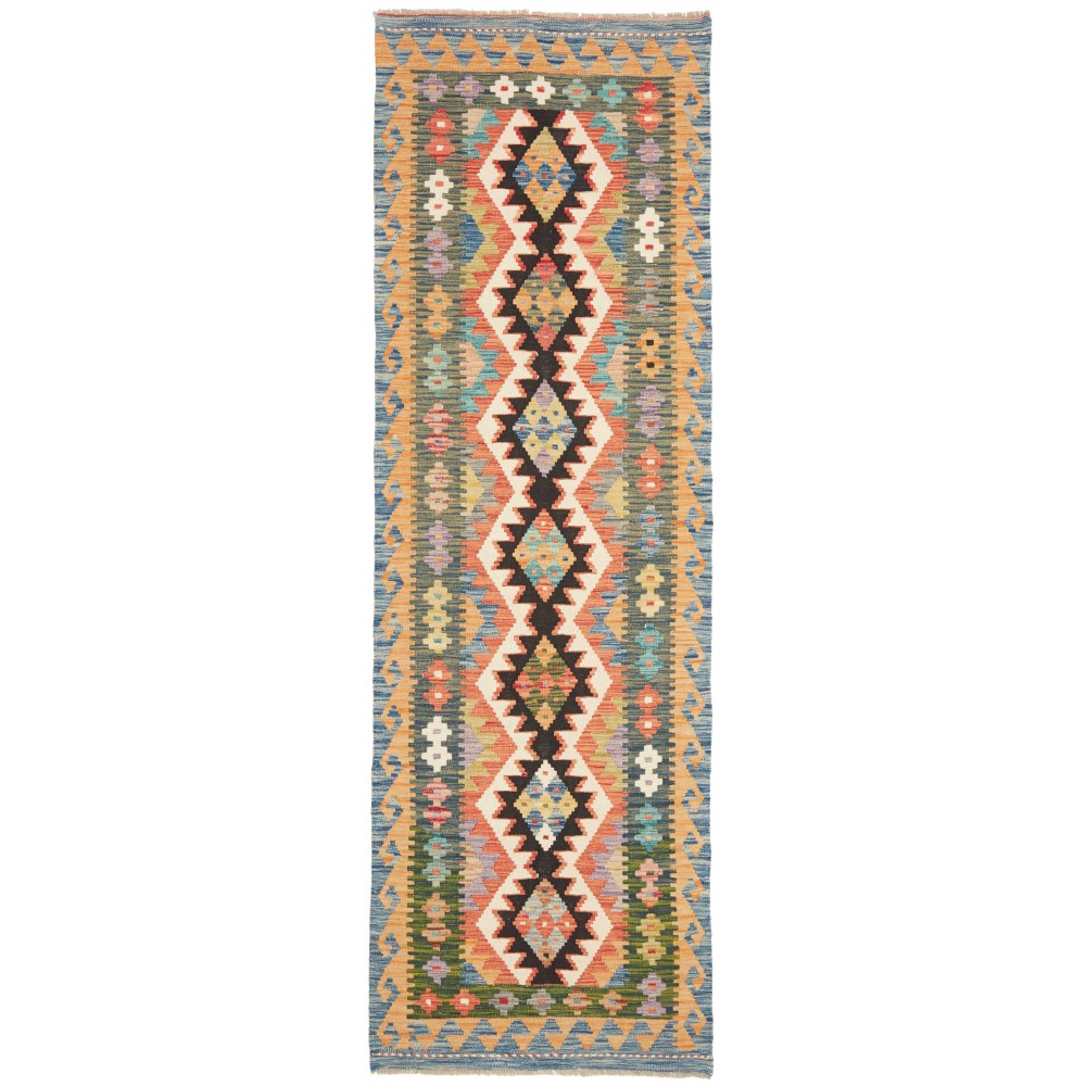 Tappeto Kilim Afghanistan marrone grigio 81x249 Tappeto Kilim Afghanistan marrone grigio 81x249