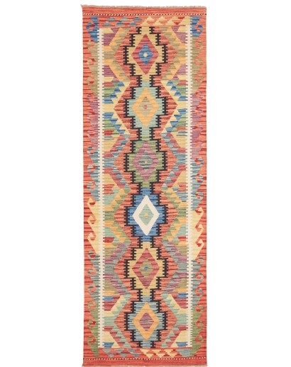 Tappeto Kilim Afghanistan marrone bianco 85x244