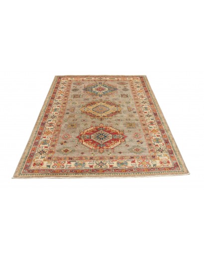 Tappeto Kazak Fine Pakistan marrone grigio 150x203