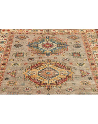 Tappeto Kazak Fine Pakistan marrone grigio 150x203