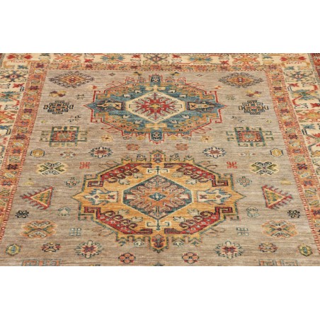 Tappeto Kazak Fine Pakistan marrone grigio 150x203