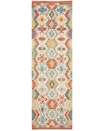 Tappeto Kilim Afghanistan beige azzurro 80x255