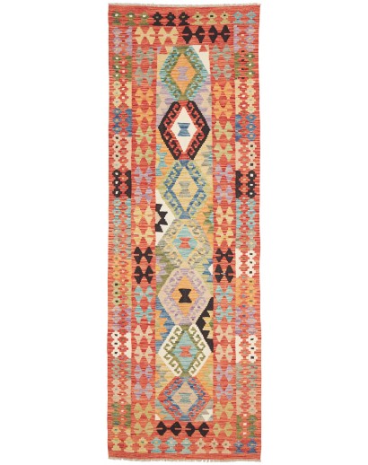 Tappeto Kilim Afghanistan arancione bianco 83x249