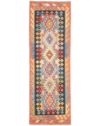Tappeto Kilim Afghanistan marrone azzurro 80x245