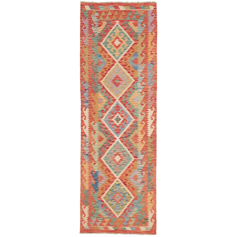 Tappeto Kilim Afghanistan marrone arancione 79x243 Tappeto Kilim Afghanistan marrone arancione 79x243