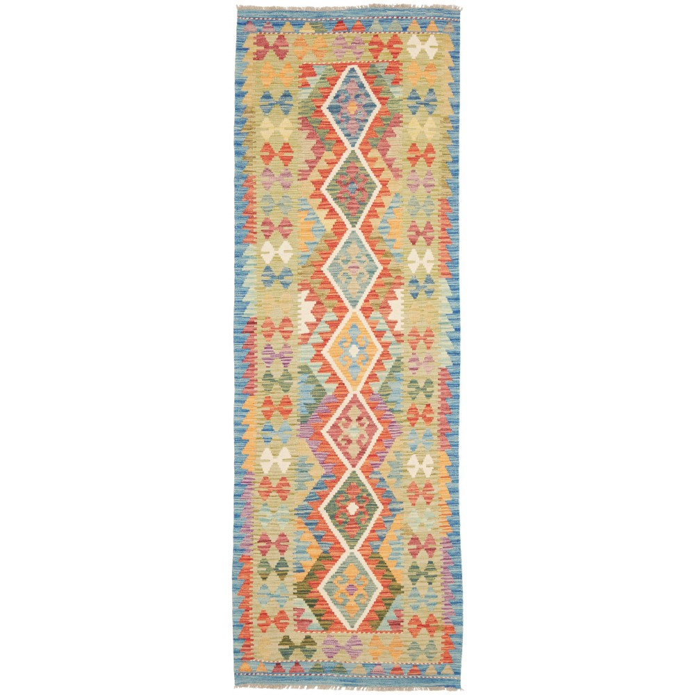 Tappeto Kilim Afghanistan marrone rosso 84x250 Tappeto Kilim Afghanistan marrone rosso 84x250