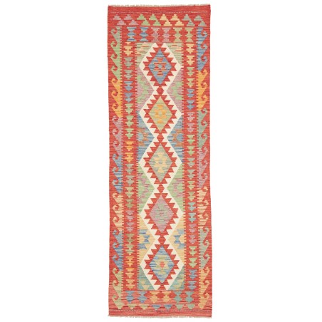Tappeto Kilim Afghanistan rosso bianco 75x225
