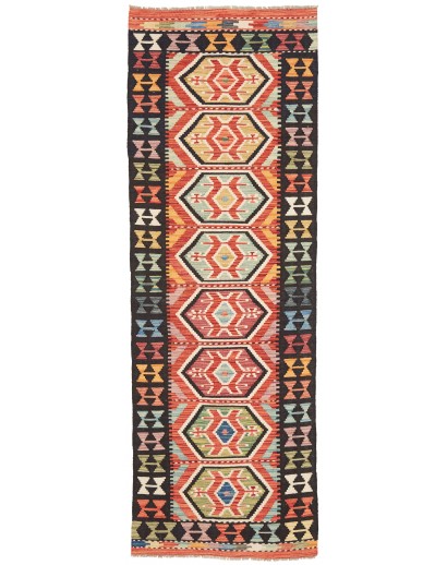 Tappeto Kilim Afghanistan rosso giallo 78x243