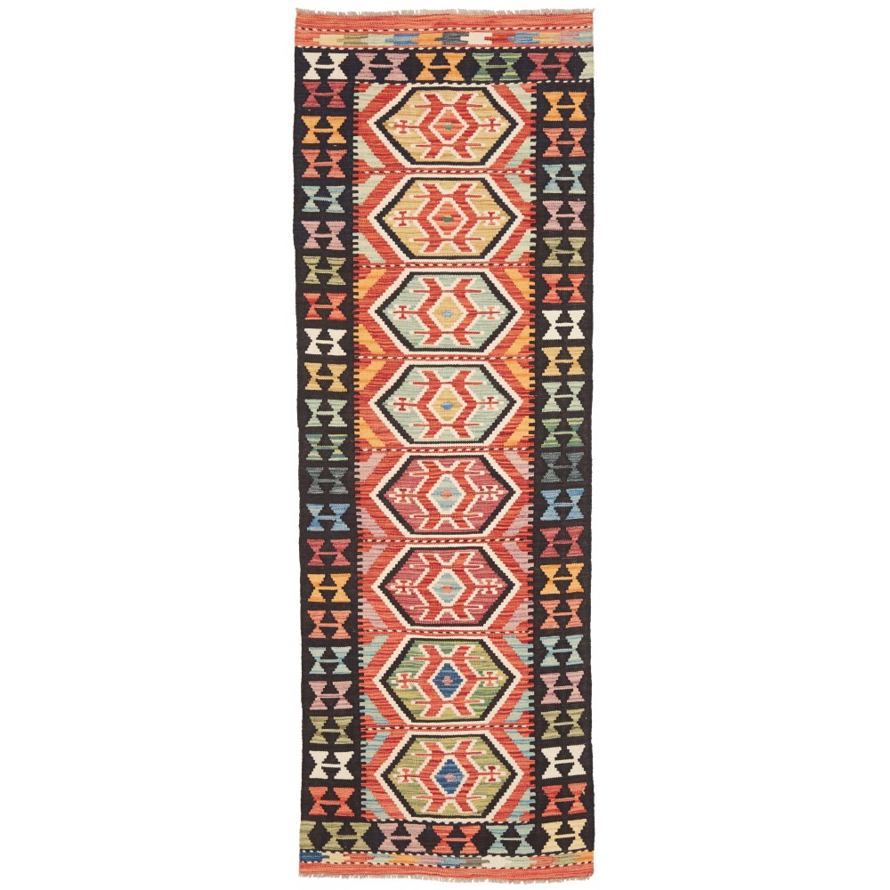 Tappeto Kilim Afghanistan rosso giallo 78x243 Tappeto Kilim Afghanistan rosso giallo 78x243