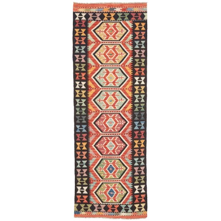 Tappeto Kilim Afghanistan rosso giallo 78x243