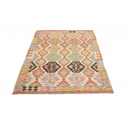 Tappeto Kilim Afghanistan marrone rosso 126x181