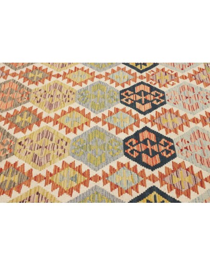 Tappeto Kilim Afghanistan marrone rosso 126x181
