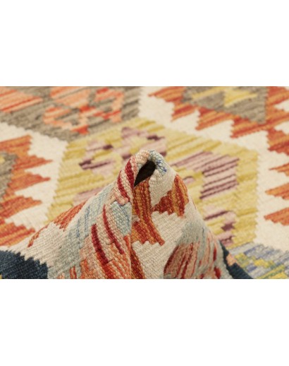 Tappeto Kilim Afghanistan marrone rosso 126x181