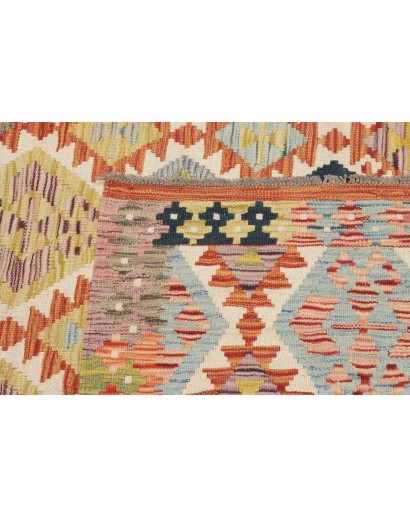 Tappeto Kilim Afghanistan marrone rosso 126x181