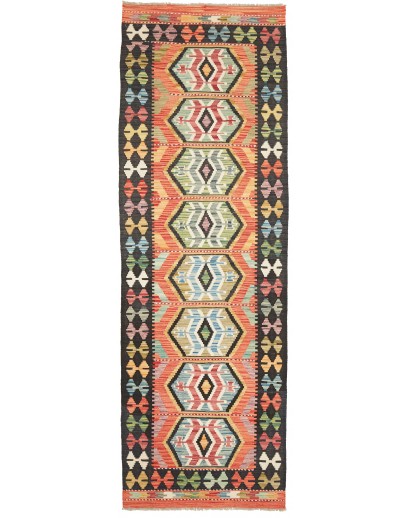 Tappeto Kilim Afghanistan marrone bianco 84x250