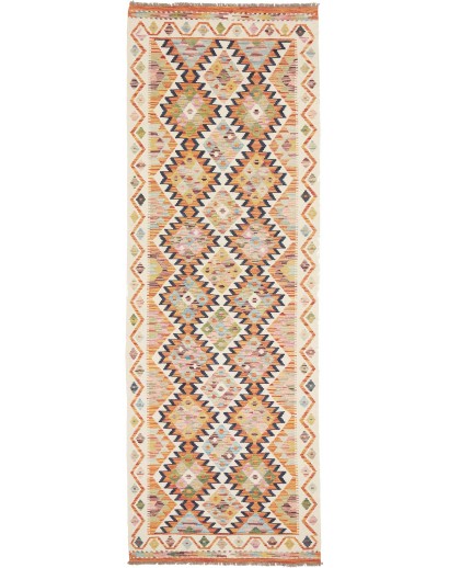 Tappeto Kilim Afghanistan giallo marrone 83x251