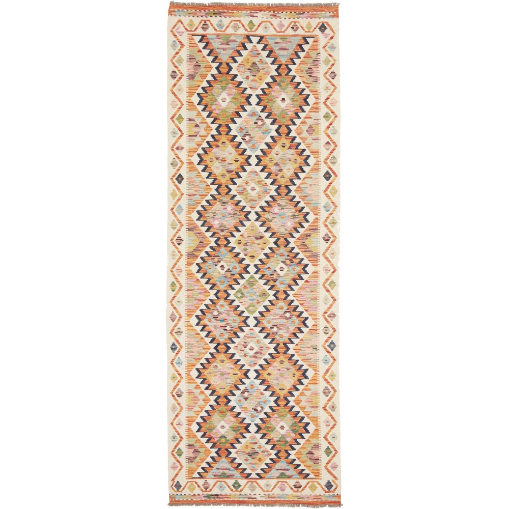 Tappeto Kilim Afghanistan giallo marrone 83x251 Tappeto Kilim Afghanistan giallo marrone 83x251