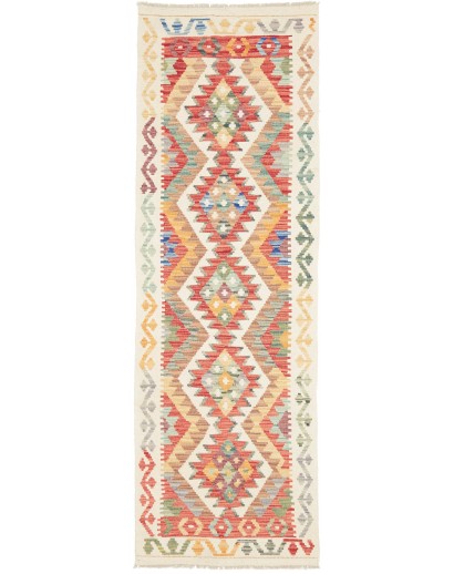 Tappeto Kilim Afghanistan giallo arancione 75x235