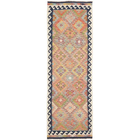 Tappeto Kilim Afghanistan marrone bianco 83x257