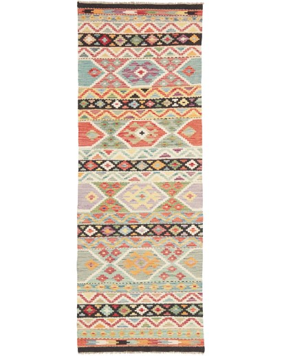 Tappeto Kilim Afghanistan marrone bianco 80x237