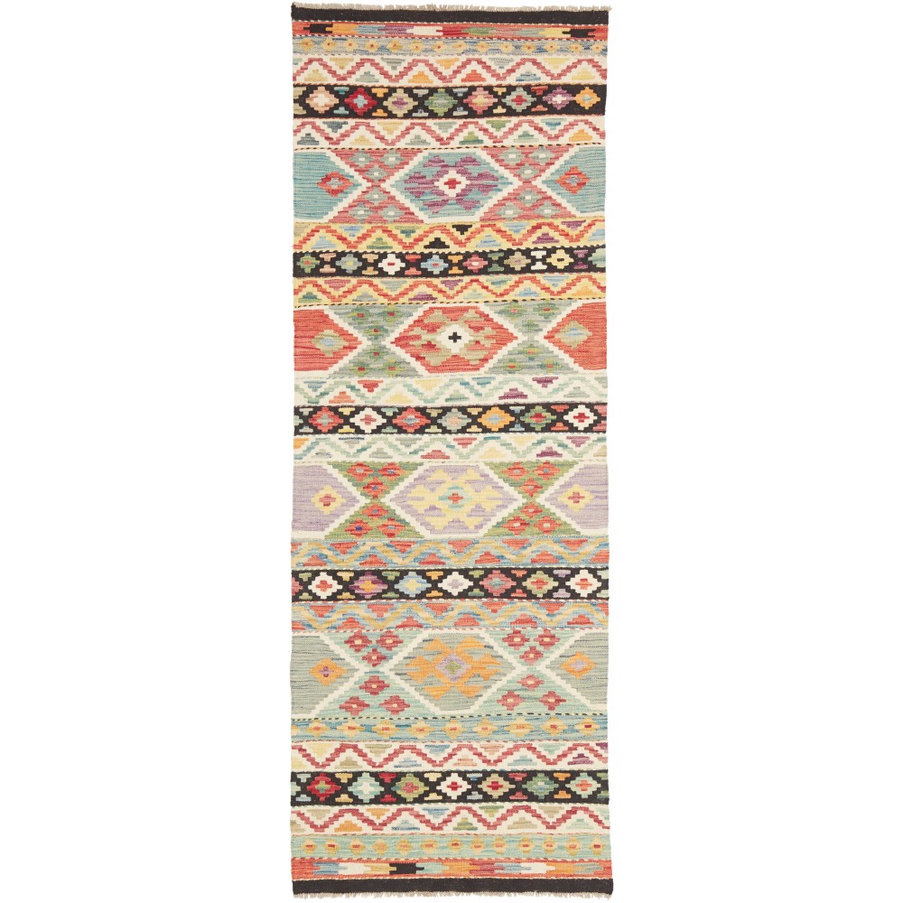 Tappeto Kilim Afghanistan marrone bianco 80x237 Tappeto Kilim Afghanistan marrone bianco 80x237