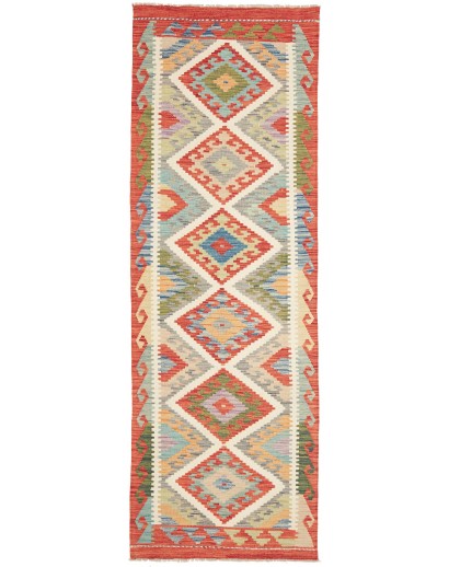 Tappeto Kilim Afghanistan marrone bianco 81x243