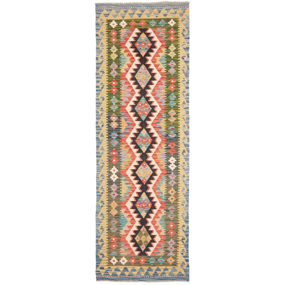 Tappeto Kilim Afghanistan marrone grigio 80x247 Tappeto Kilim Afghanistan marrone grigio 80x247