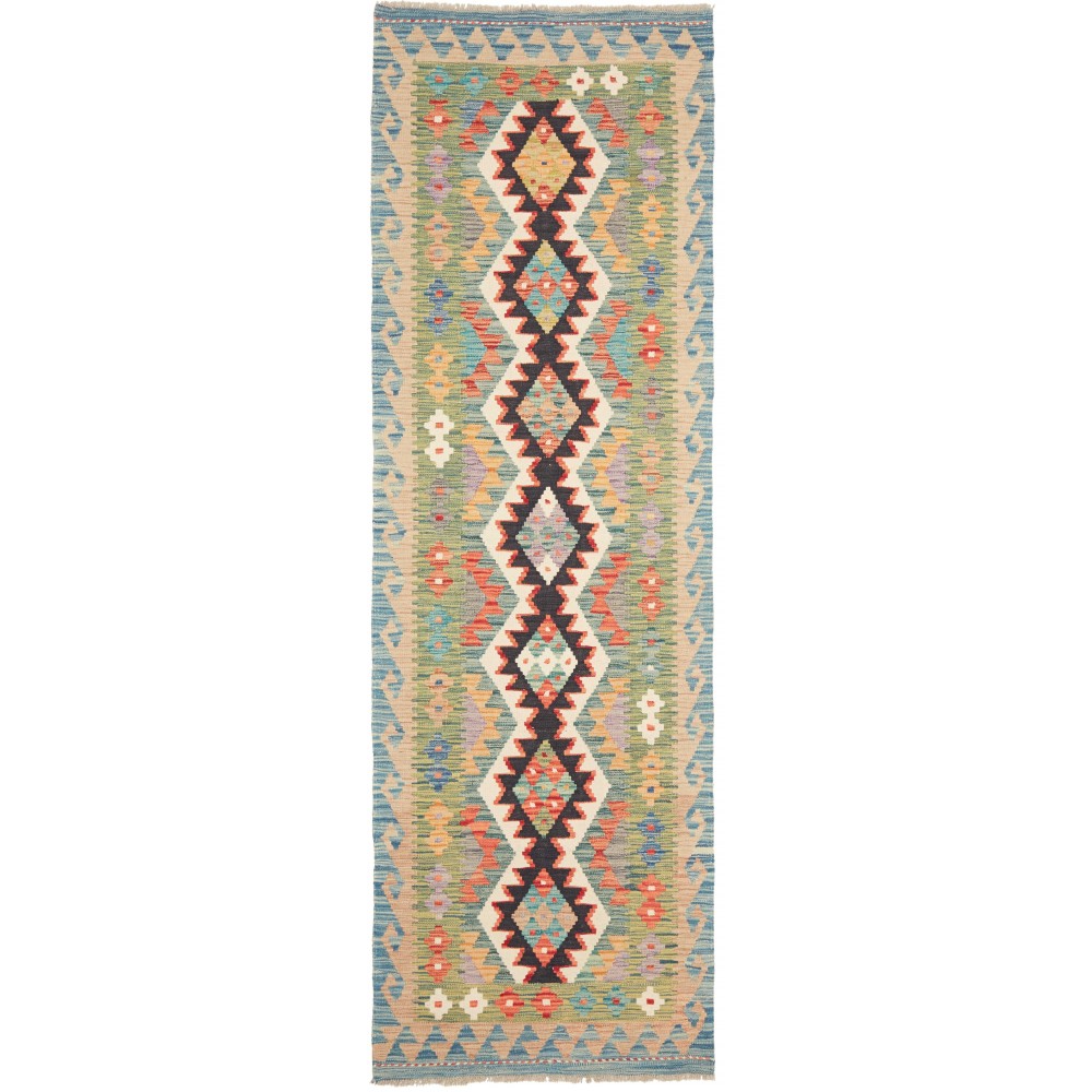 Tappeto Kilim Afghanistan marrone bianco 80x253 Tappeto Kilim Afghanistan marrone bianco 80x253