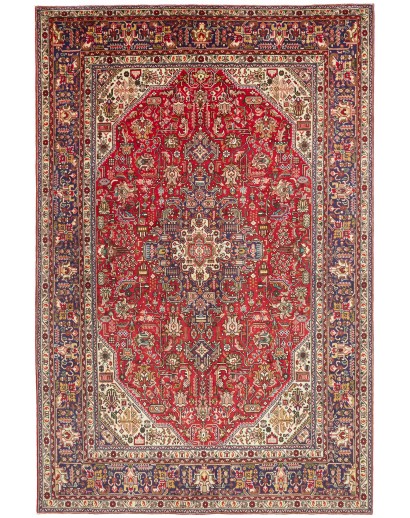 Tappeto Tabriz Persia marrone giallo 198x307