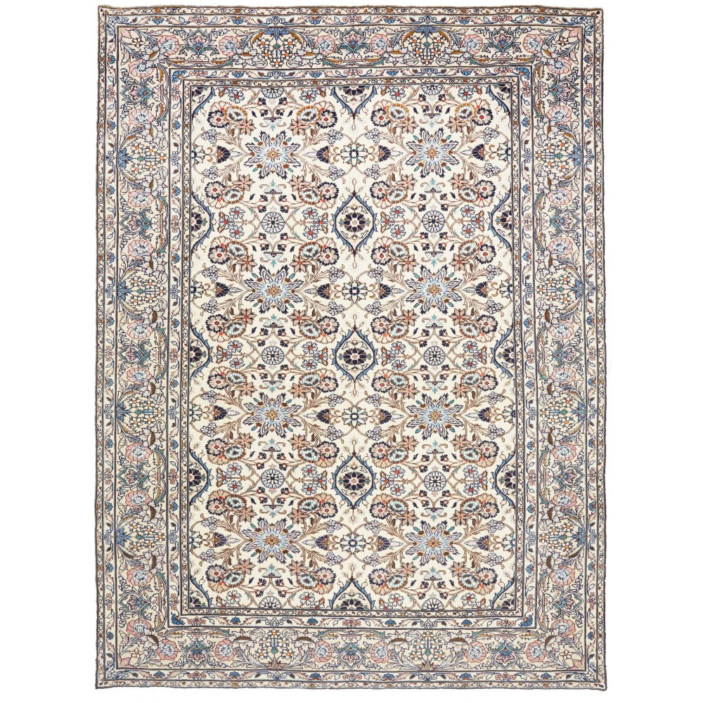 Tappeto Kashan Persia bianco grigio 197x268 Tappeto Kashan Persia bianco grigio 197x268