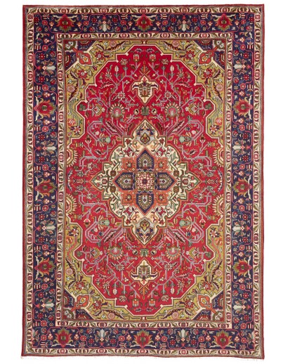 Tappeto Tabriz Persia marrone giallo 202x302