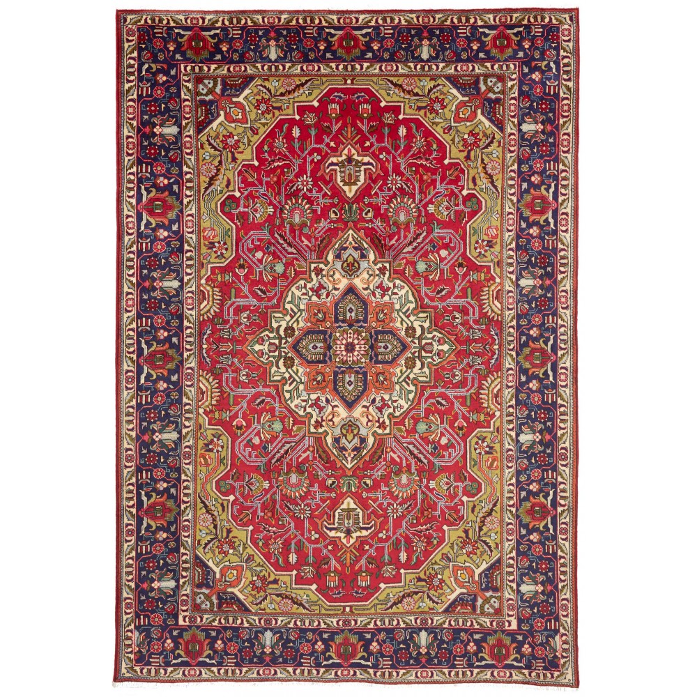 Tappeto Tabriz Persia marrone giallo 202x302 Tappeto Tabriz Persia marrone giallo 202x302
