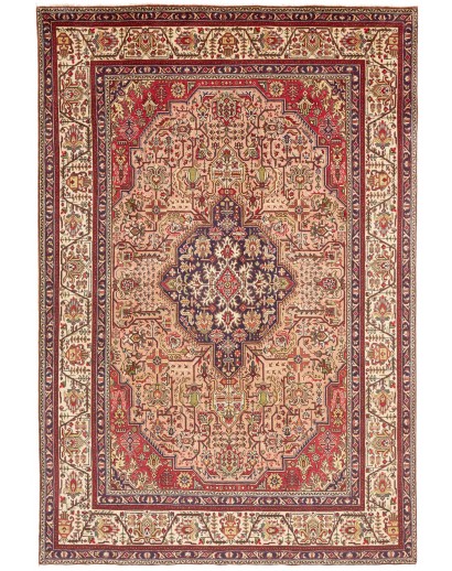 Tappeto Tabriz Persia marrone giallo 200x302