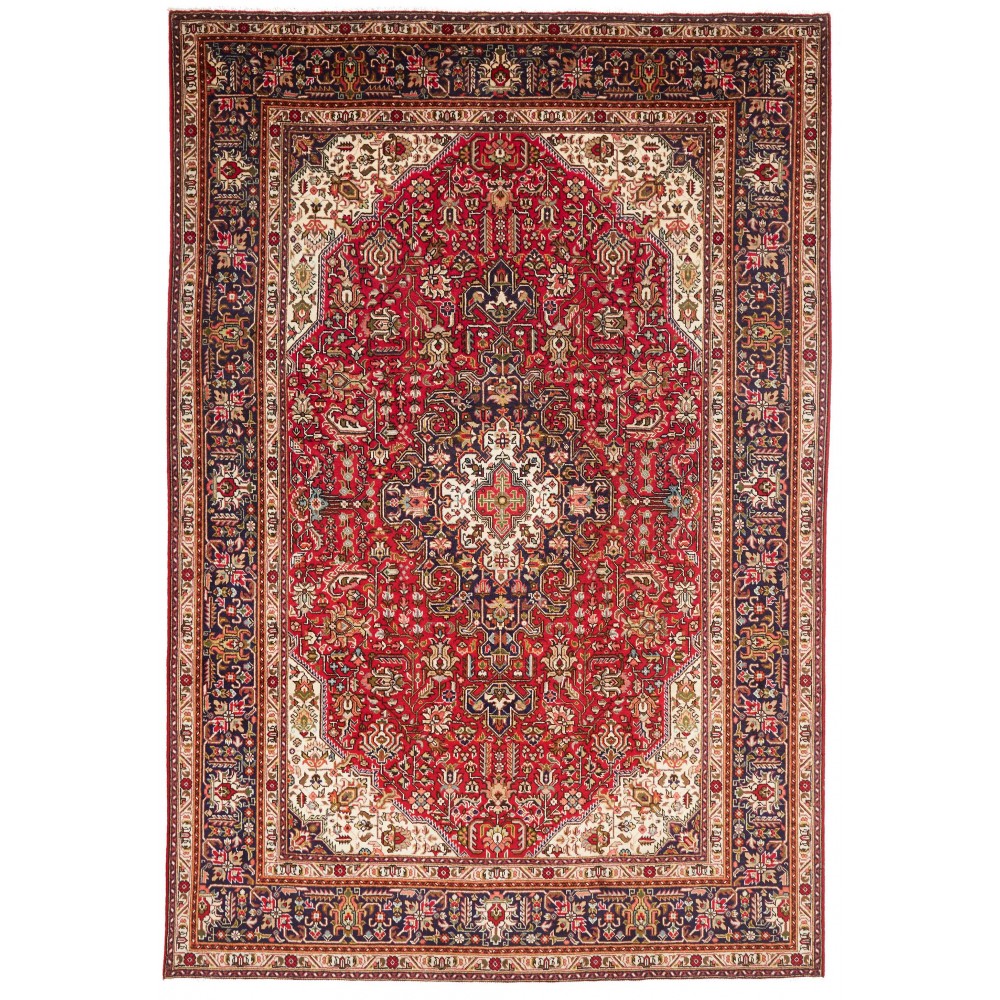 Tappeto Tabriz Persia marrone giallo 198x290 Tappeto Tabriz Persia marrone giallo 198x290