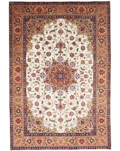 Tappeto Tabriz Persia marrone beige 198x294