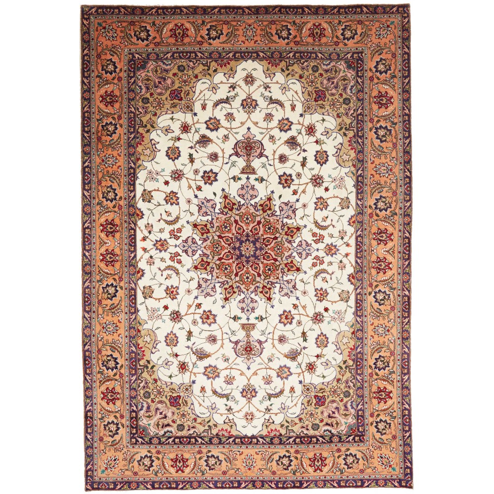 Tappeto Tabriz Persia marrone beige 198x294 Tappeto Tabriz Persia marrone beige 198x294