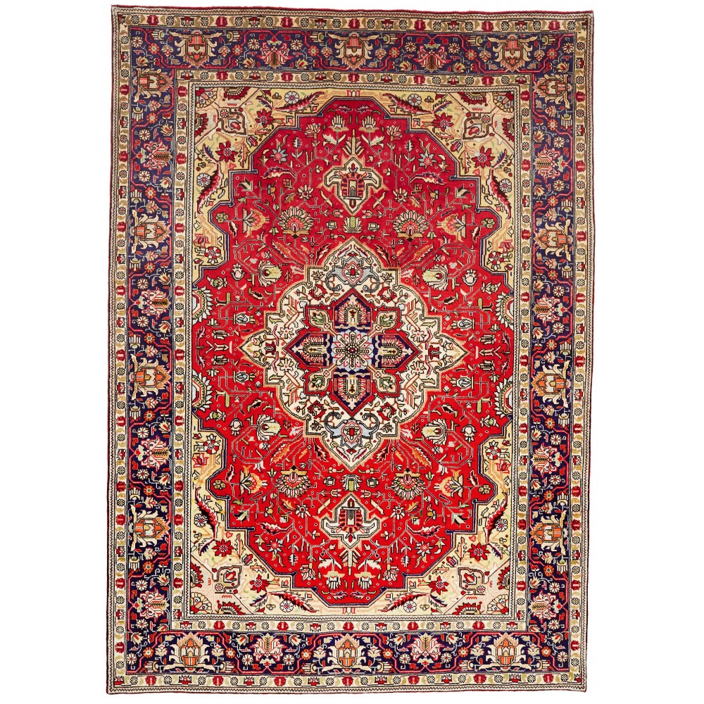 Tappeto Tabriz Persia giallo rosso 200x282 Tappeto Tabriz Persia giallo rosso 200x282