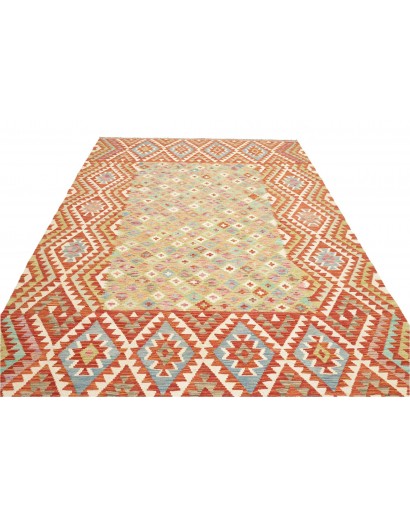 Tappeto Kilim Afghanistan marrone rosso 204x294
