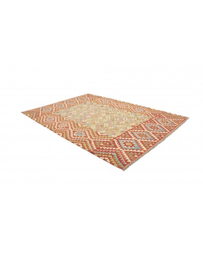 Tappeto Kilim Afghanistan marrone rosso 204x294