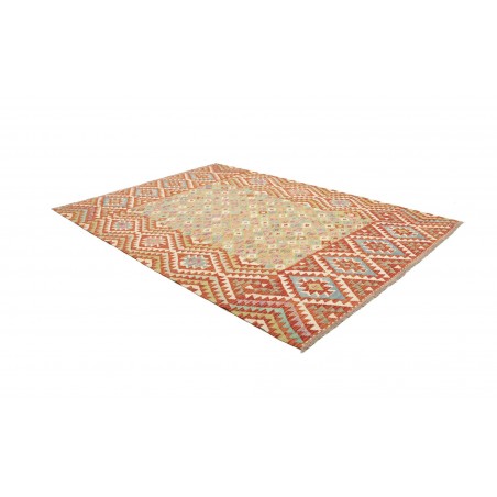 Tappeto Kilim Afghanistan marrone rosso 204x294