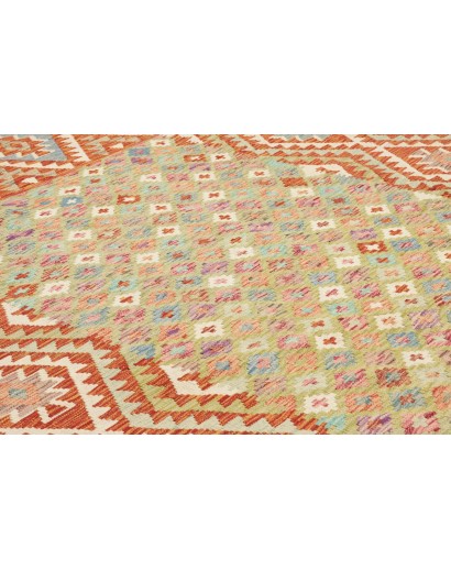 Tappeto Kilim Afghanistan marrone rosso 204x294