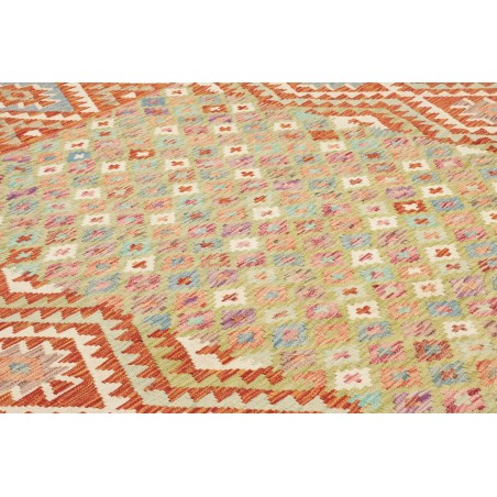 Tappeto Kilim Afghanistan marrone rosso 204x294