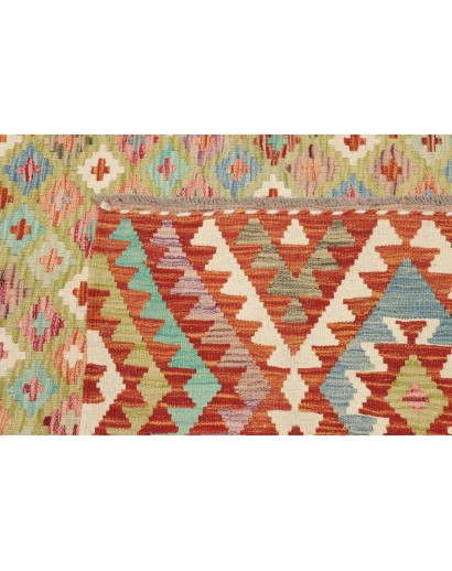 Tappeto Kilim Afghanistan marrone rosso 204x294