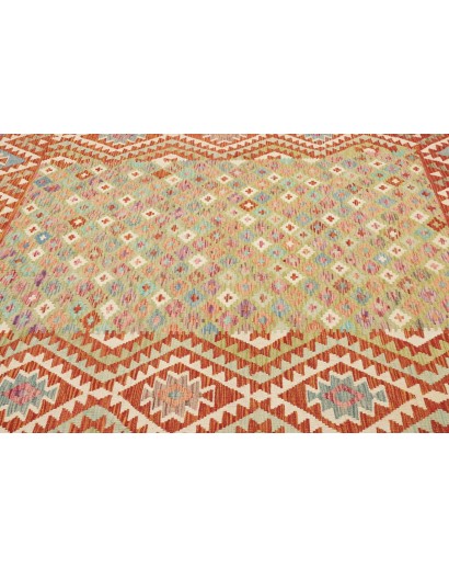 Tappeto Kilim Afghanistan marrone rosso 204x294