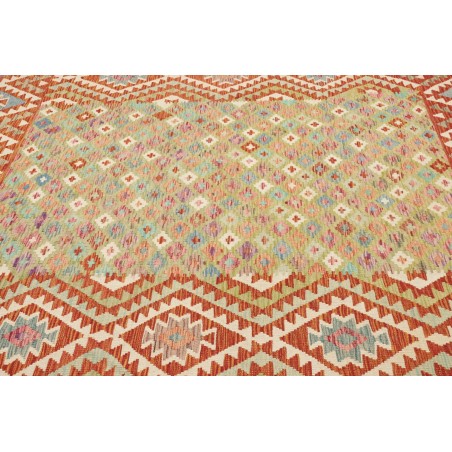 Tappeto Kilim Afghanistan marrone rosso 204x294
