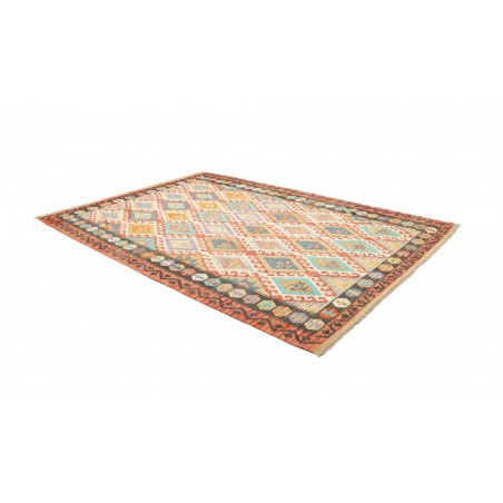 Tappeto Kilim Afghanistan marrone verde 206x289