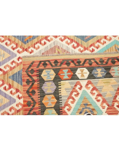 Tappeto Kilim Afghanistan marrone verde 206x289