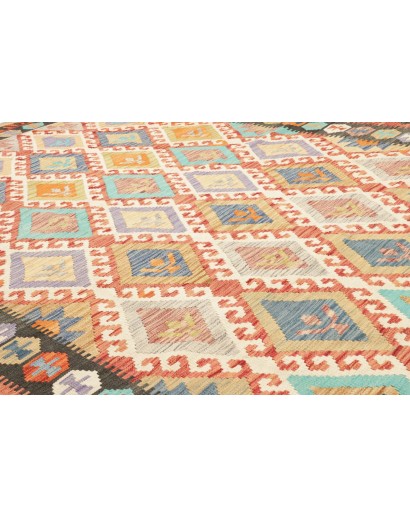 Tappeto Kilim Afghanistan marrone verde 206x289
