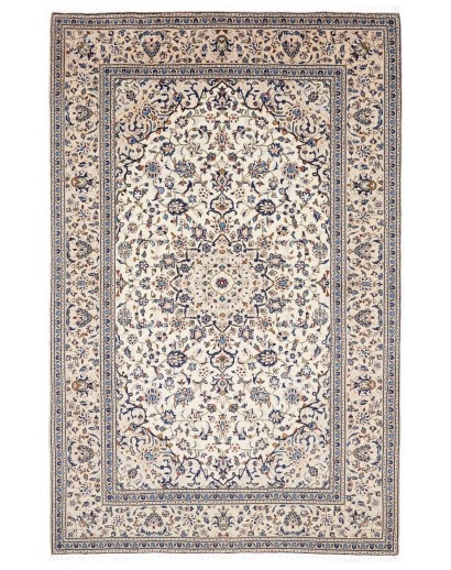 Tappeto Kashan Persia bianco grigio 193x302